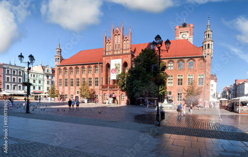 Town hall in Torun on a clear day, Poland. photo