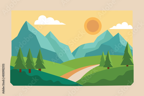 Paper background landscape vector design