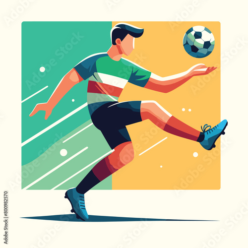 Illustration of football player juggling a ball