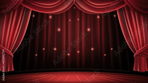  Elegant Theater Stage with Velvet Curtains