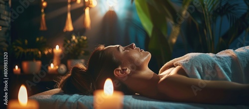 Woman having a massage at the spa to maintain body health photo