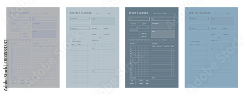 Set of study and project planner. ( Happiness)