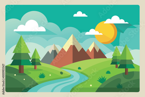 Paper background landscape vector design