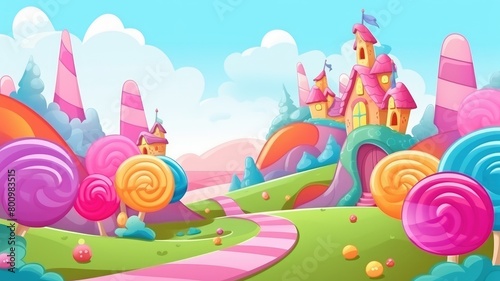 Enchanted Candy Kingdom Fantasy Illustration