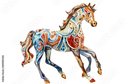 Springy Equine Companion on Transparent Background