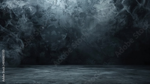 Background  An empty room with lots of smoke and dark walls