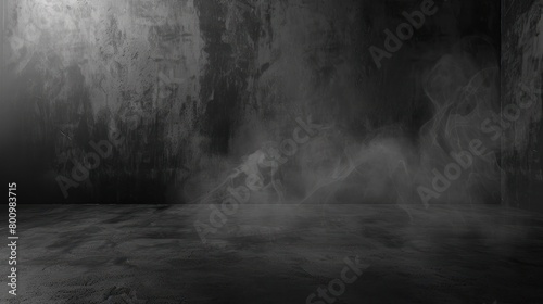 Background: An empty room with lots of smoke and dark walls