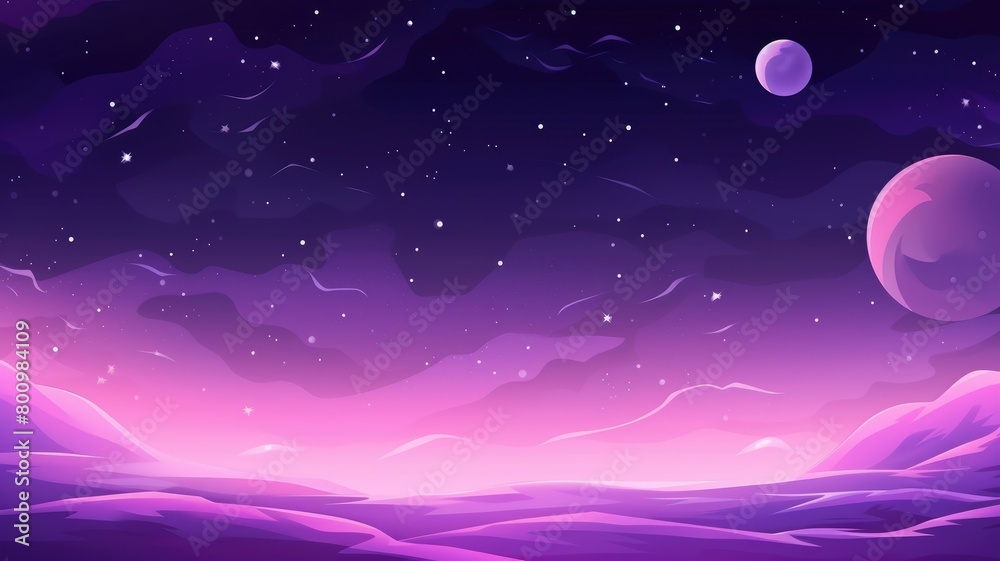 Obraz premium Serene Purple Night Sky Panorama