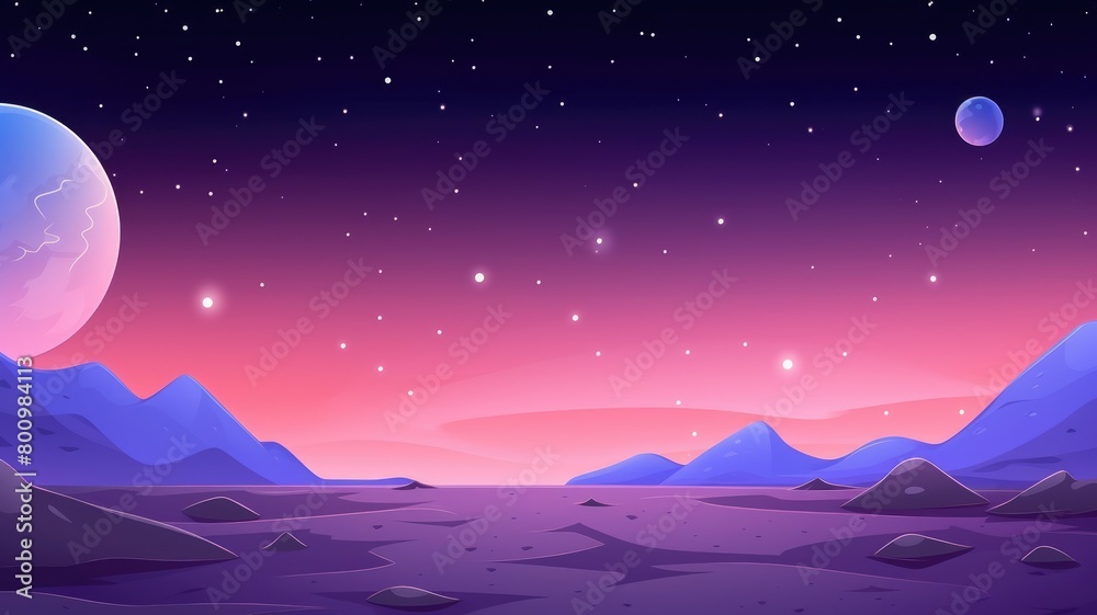 Serene Purple Night Sky Panorama Serene Purple Night Sky Panorama