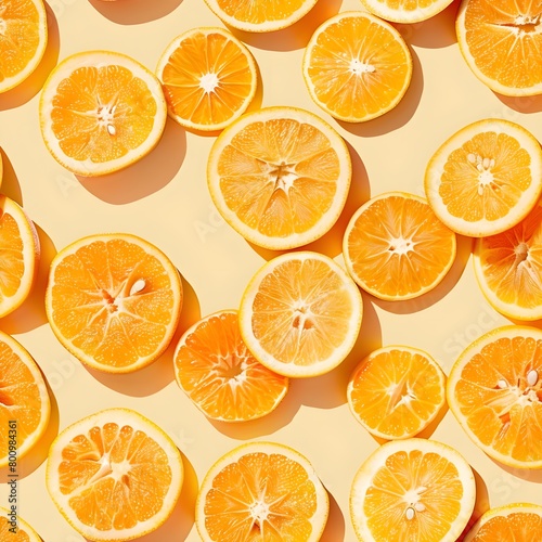 orange slices and whole pattern seamless