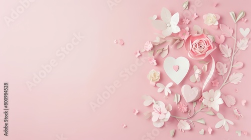 Floral layout Spring Flowers tulips. Romantic holiday background for Valentine s Day  Mother s Day  international Women s Day March 8. Birthday