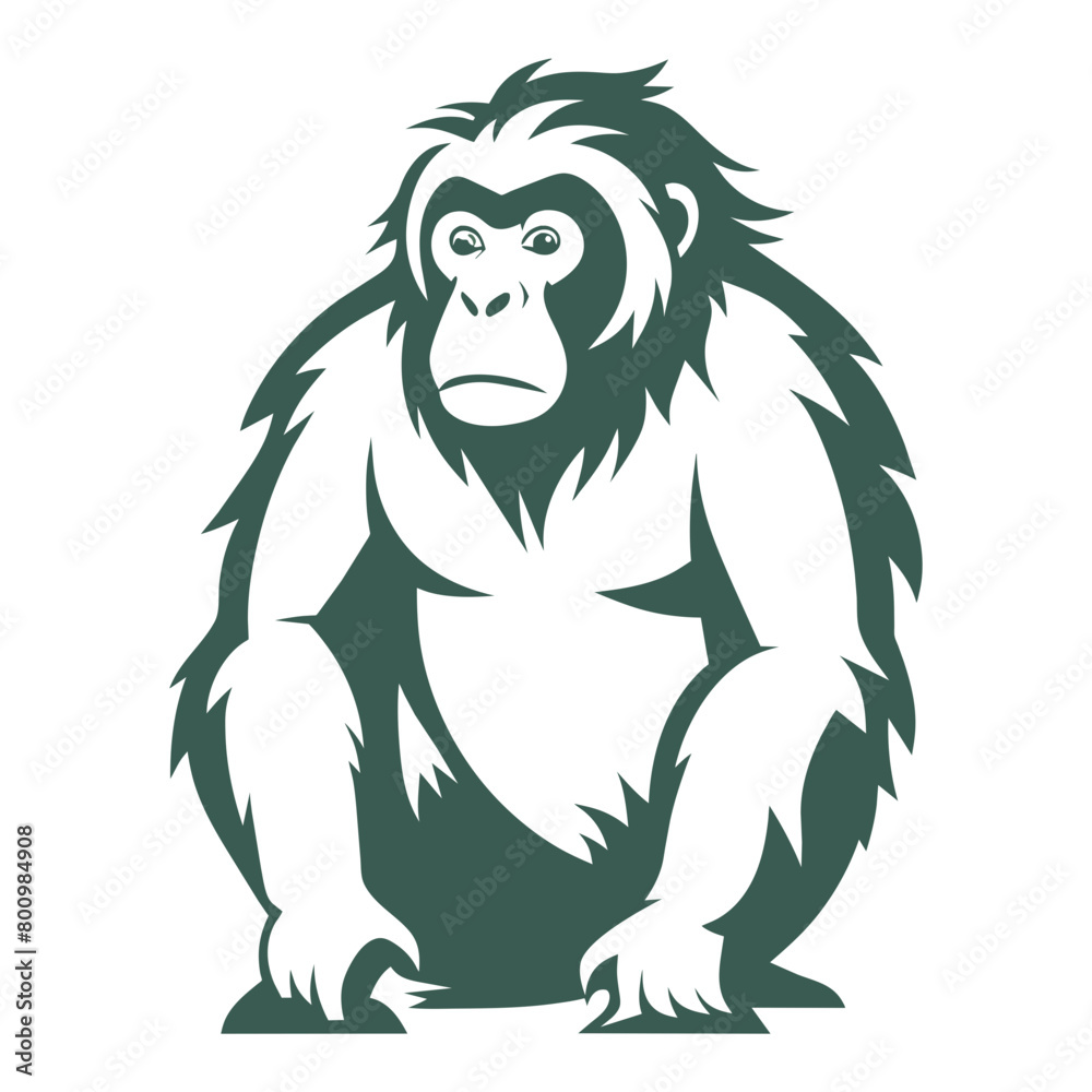 Orangutan Vector SVG silhouette illustration, laser cut, Orangutan Clipart