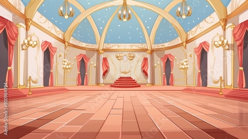 Regal Medieval Castle Ballroom Illustration