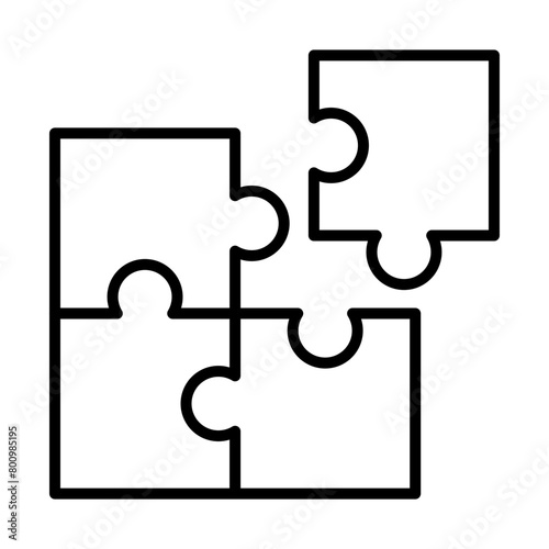 Puzzle line icon