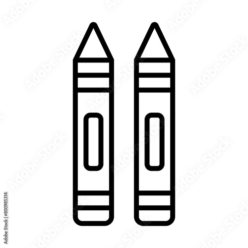 Crayons line icon