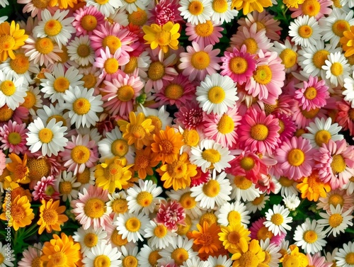 Seamless pattern colorful flowers background wallpaper