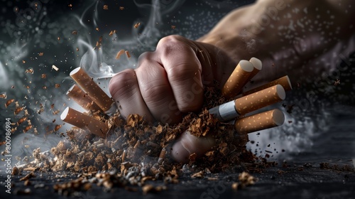 Powerful Anti-Smoking Message with Crushed Cigarettes