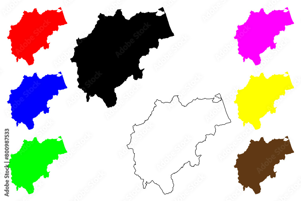 Macerata province (Italy, Italian Republic, Marche or The Marches region) map vector illustration, scribble sketch Province of Macerata map Macerata province (Italy, Italian Republic, Marche or The Marches region) map vector illustration, scribble sketch Province of Macerata map