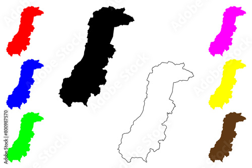 Modena province (Italy, Italian Republic, Emilia-Romagna region) map vector illustration, scribble sketch Province of Modena map