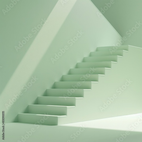 Create a 3D rendering of an abstract staircase concept  AI Generative