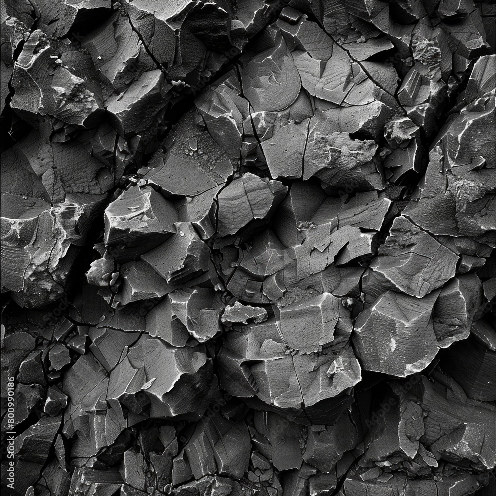 Volcanic rock textures, the dark ruggedness of nature's forc, AI Generative
