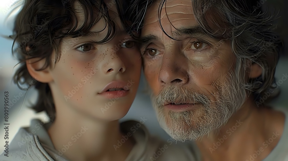 Loving Emotion: Father and Teenage Son Loving Emotion: Father and Teenage Son