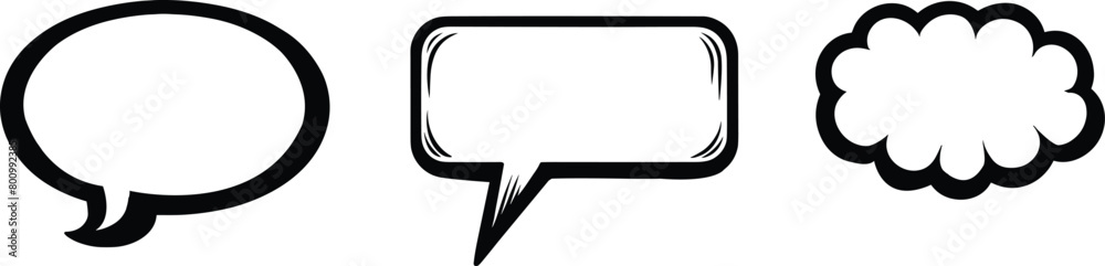 Speech bubbles set, vector illustration. Speech bubbles set, vector illustration.