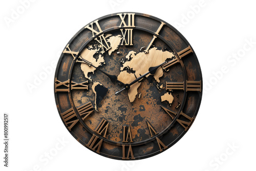 Earth Clock Monitor on Transparent Background