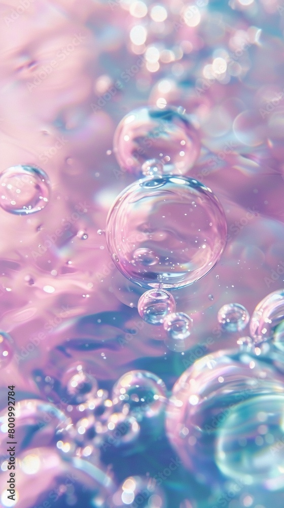 Air bubbles drift in a soft pastel liquid, crafting an ethereal and delicate background tableau Air bubbles drift in a soft pastel liquid, crafting an ethereal and delicate background tableau