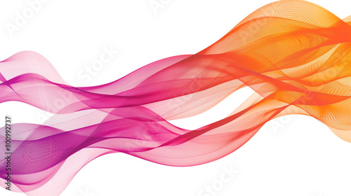 Flowing orange and magenta gradient lines suggesting innovation, isolated on a solid white background."