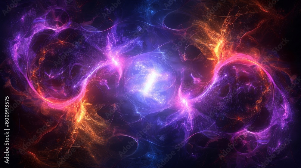 Obraz premium An abstract painting with vibrant colors and a sense of movement.