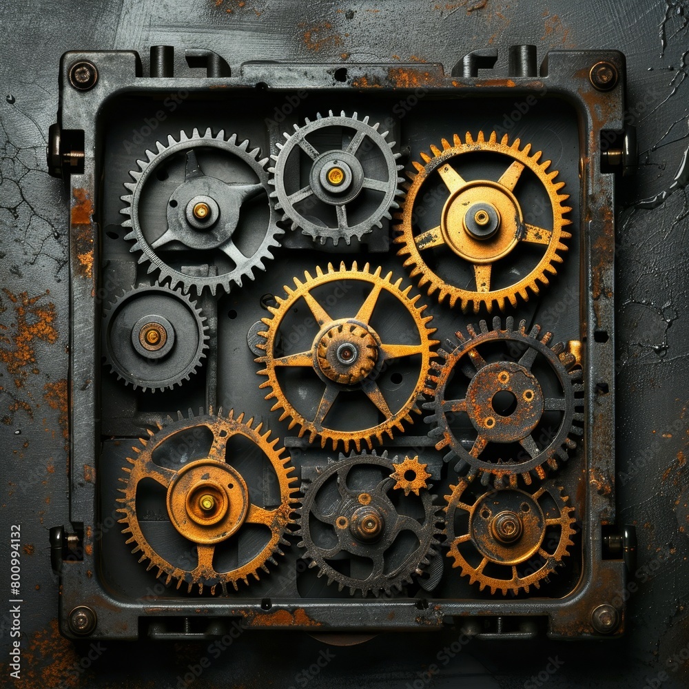 rusty steampunk gears