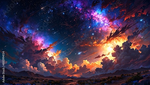 fire in the sky Stellar Symphony A Cinematic Journey Through the Distant Cosmos