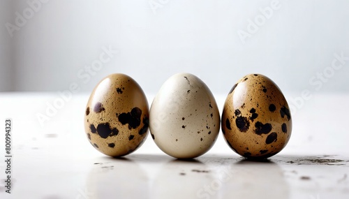 Three quail eggs