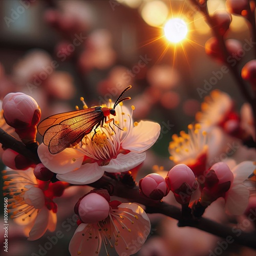 Spring�s Symphony: The Butterfly and the Cherry Blossom photo