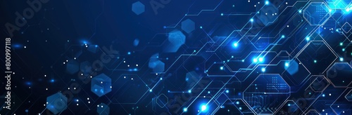 Dark blue abstract and futuristic hexagon technology background