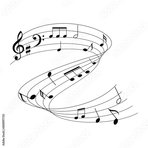 music note vector illustration. music sign and symbol.