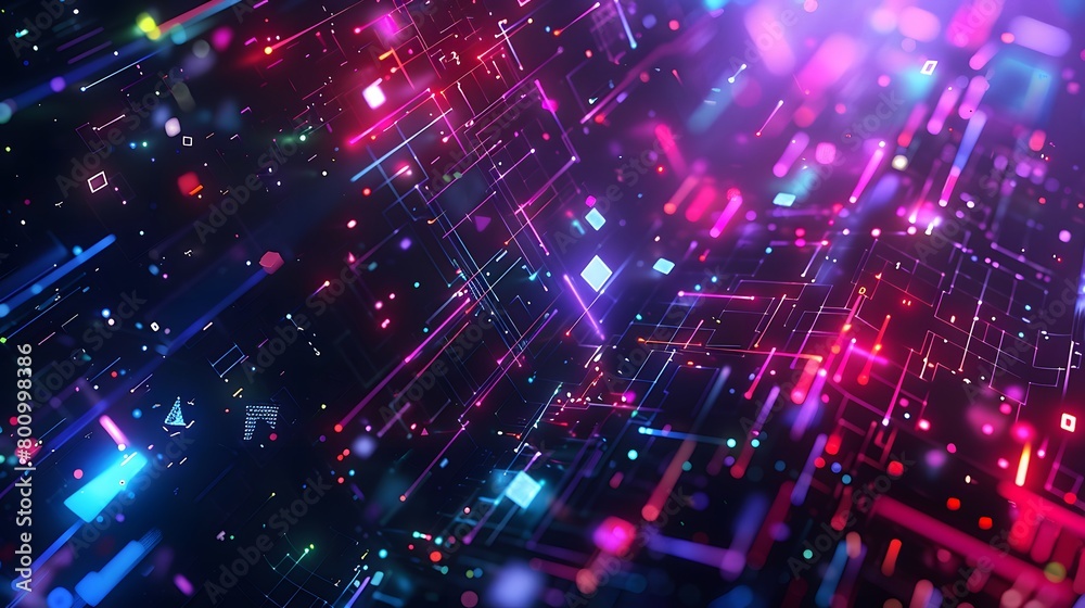 Naklejka premium Abstract gamer background, digital data and technology.