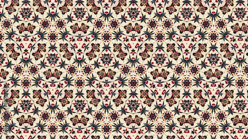 Elevate your visual storytelling with the captivating elegance of a seamlessly looping abstract background showcasing flower pattern kaleidoscope mandala in 4k.