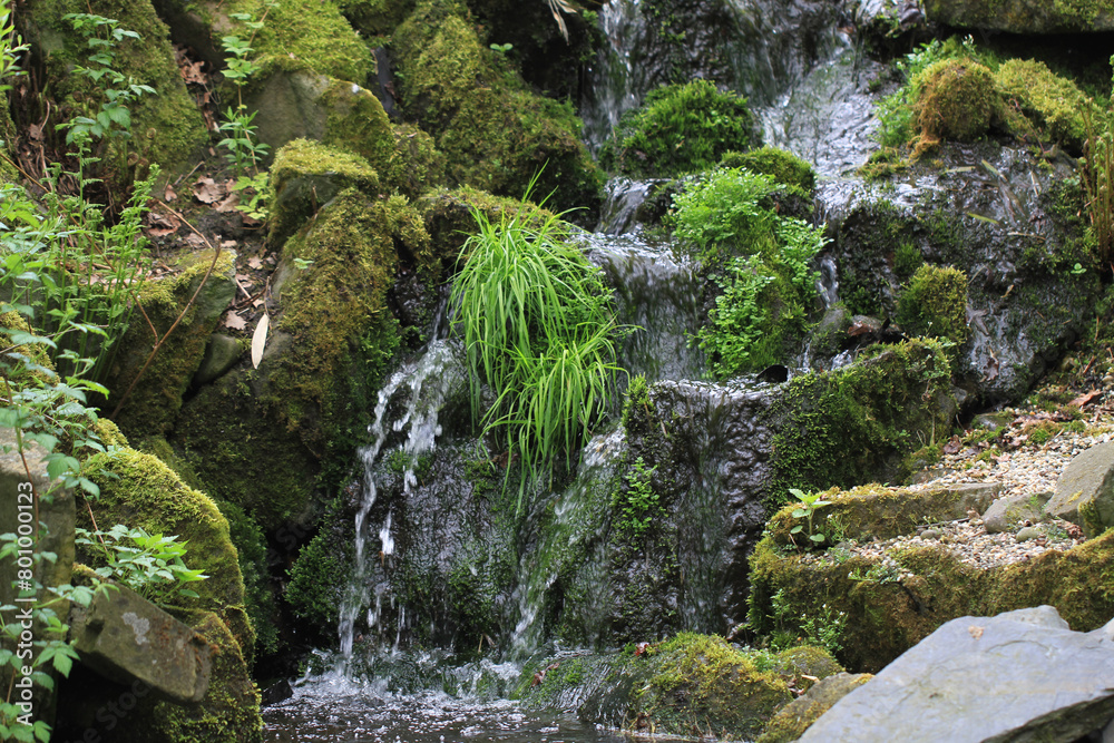 small outdoor waterfall