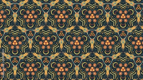 Delight in the timeless beauty of a seamlessly looping 4k abstract background featuring intricately woven flower patterns in a kaleidoscope mandala.