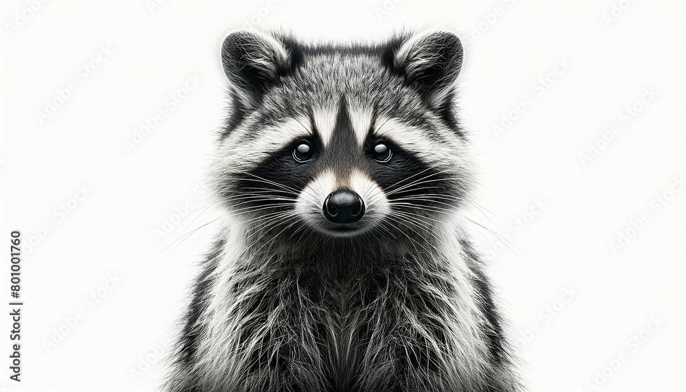 cute raccoon isolated on white background