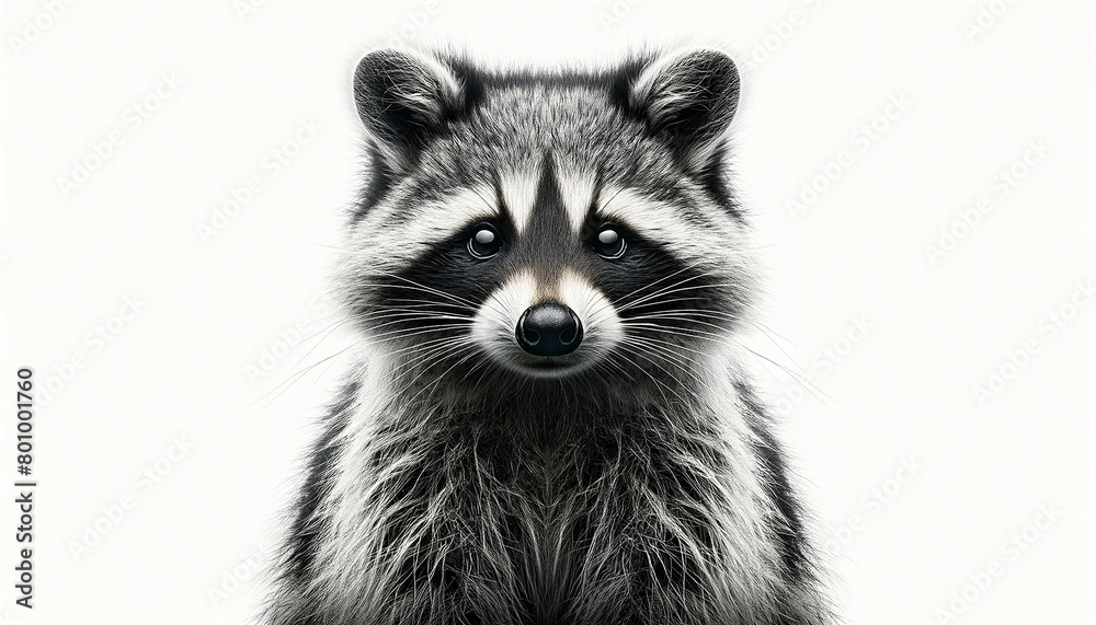 Fototapeta premium cute raccoon isolated on white background