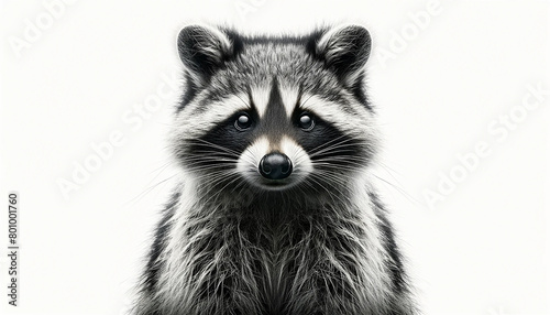 cute raccoon isolated on white background © ceren