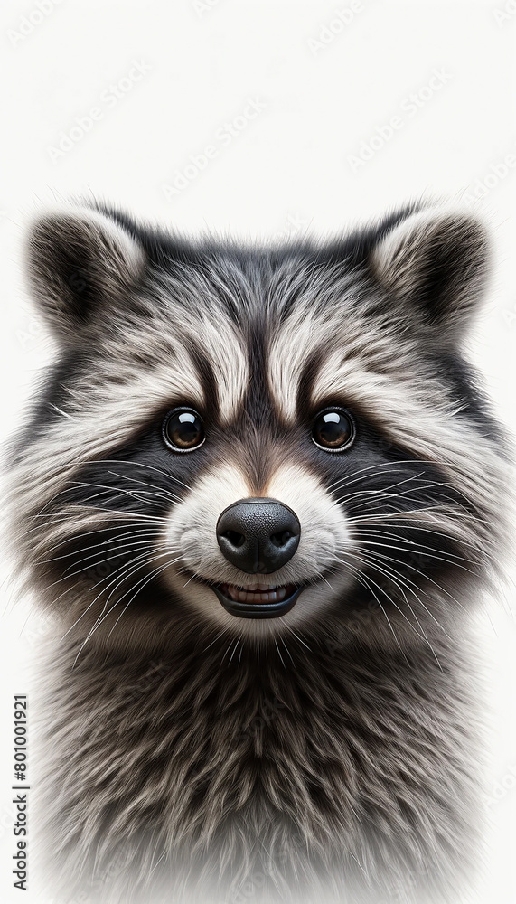 Fototapeta premium cute raccoon isolated on white background