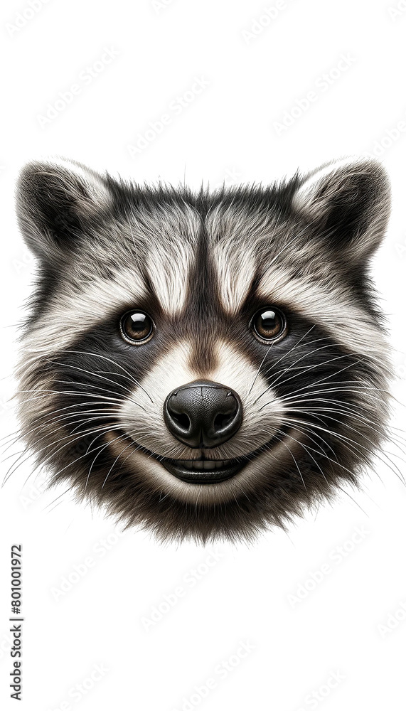 Fototapeta premium cute raccoon isolated on white background