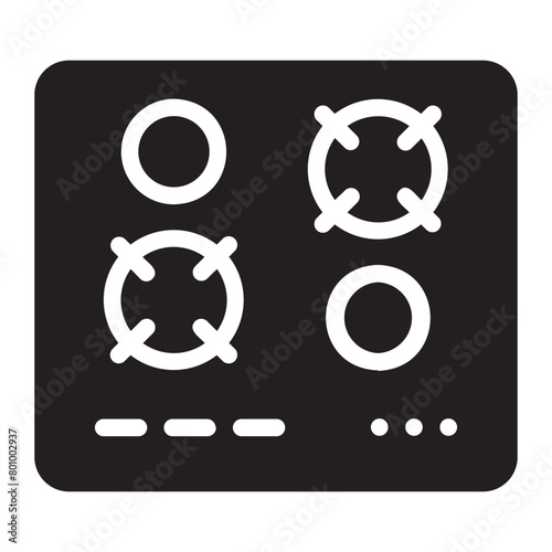 induction stove glyph icon