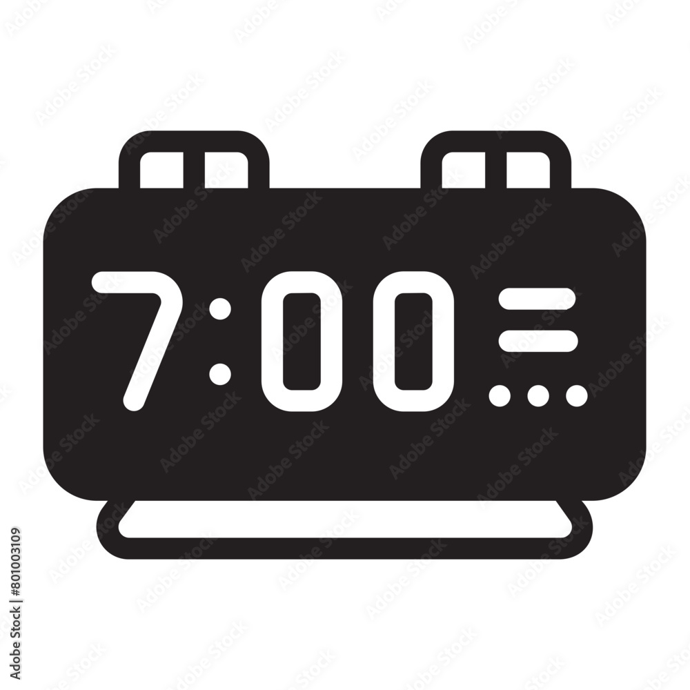 digital clock glyph icon digital clock glyph icon