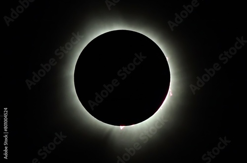 the corona at totality of the april 9, 2024, total solar eclipse as seen from hugo lake state park, near hugo, oklahoma photo