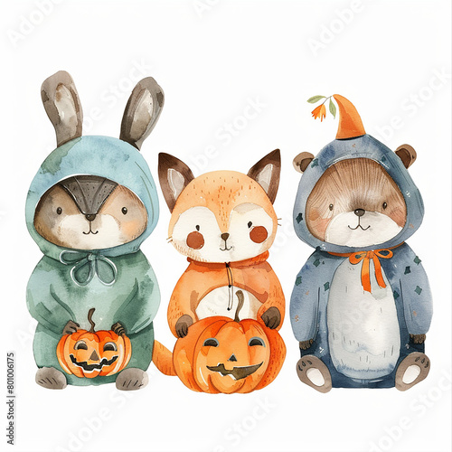 halloween kids with pumpkins